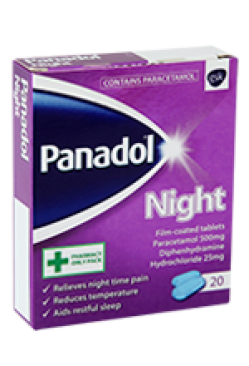 Buy online Panadol Night Pain Tablets 20